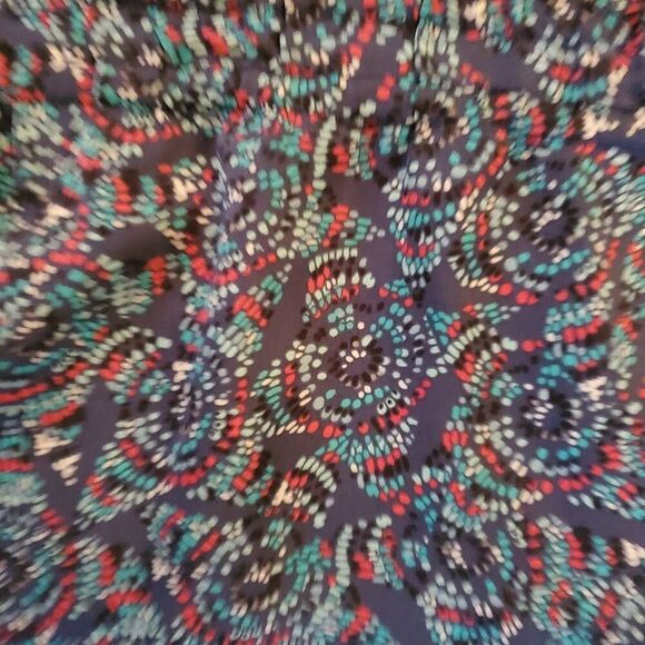 Vintage Esprit Blue Geometric Print Cinch Waist Dress - Size 0 - Picture 8 of 9